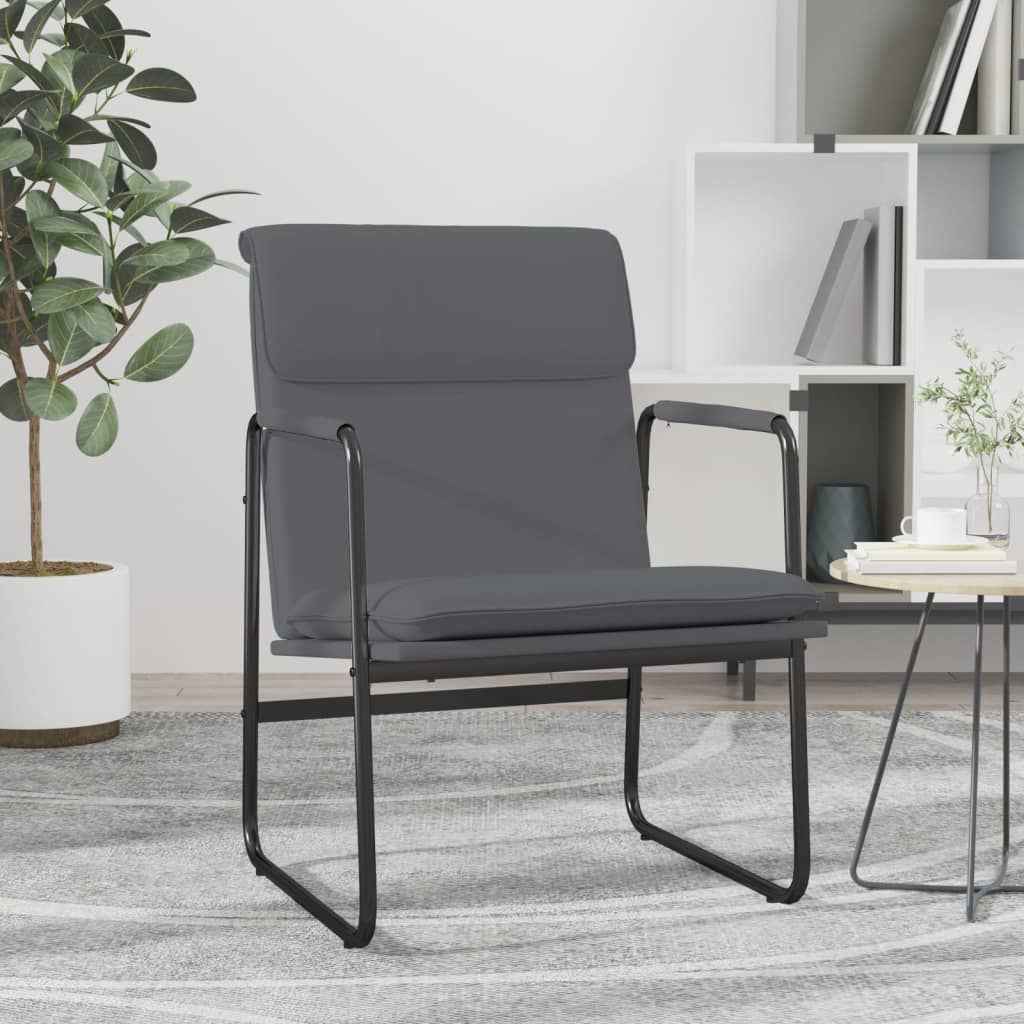 vidaXL Cadeira lounge 55x64x80 cm couro artificial preto